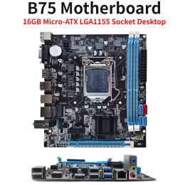 Motherboards B75 PC Main Board LGA1155 Socket 16GB MicroATX Desktop Computer Mainboard VGA+HDMICompatible+RJ45 Port PCI Express X16 X1 Slot