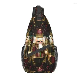 Backpack Fashion Christmas Nutcracker Trio Sling Crossbody Men Nutcrackers Cartoon Toy Soldier Shoulder Chest Bags For Hiking