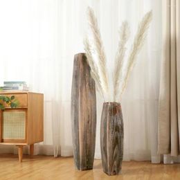 Vases 2 Pcs Tall Floor Wooden Large White Washed Fireplace For Artificial Flowers Living Room Bedroom Freight Free Vase