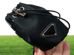2022 girl Mini wallets Earphone bags Luxury Sier hardware chain Nylon Canvas Pouch Women Coin Purses Fashion Black Key bag5300040