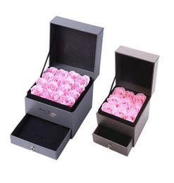 Soap Flower Jewelry Box Set Artificial Rose Romantic Valentine039s Day Wedding Mother039s Day Festival Creative High Grade G7061181