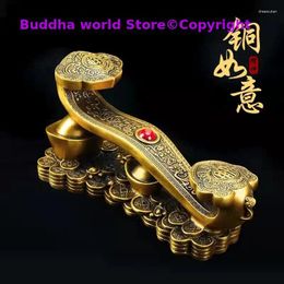 Decorative Figurines 2024 Home Company Office High Grade Art Gold Copper Good Luck RU YI Bring Fortune FENG SHUI Statue