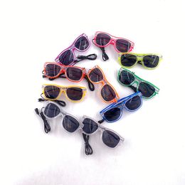 LED Sunglass Glow Dark Favours Supplies Flashing Plastic Light Up Glasses for Halloween Toy Concert Birthday Decor