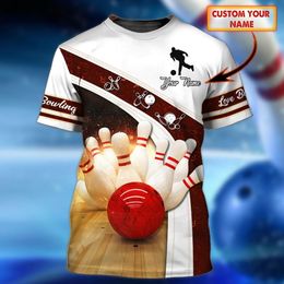 Newest Summer Men's T-shirt Customized Name Bowling 3D All Over Printed t shirt Unisex Casual Tshirt Bowling Lover Gifts DW128