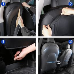 Car Leather Anti Kick Pad Seat Back Child Anti Dirty Protector Interior For Tesla Model 3 Model Y 2017-2023 Accessories Decorate