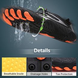 Men Women Lace-Up Aqua Shoes Sneakers Beach Sports Quick Dry Barefoot Water Shoes for Boating Fishing Diving Surfing Upstream