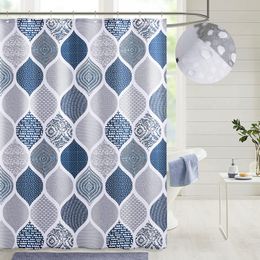 Modern White Geometry Line Shower Curtains Fabric Waterproof Polyester Bathroom Accessories Home Decor Bath Curtain With Hooks