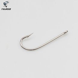 50PCS/bag Sharp Fishing hooks Silver with barbs with a crooked mouth Seahorse pomfret sea bass fishing fishing hooks saltwater