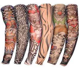 New Nylon Elastic Fake Temporary Tattoo Sleeve Designs Body Arm Stockings Tatoo for Cool Men Women6206094