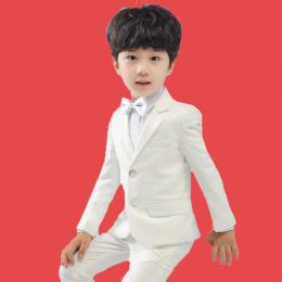 Trousers Boys White Suit for Baptism Children Formal Wedding Suit Flower Boys Blazer Tuxedo Dress Costume Kids Coat Pants Shirt Clothes