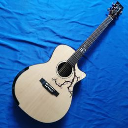 Cables Free Shipping Handmade Guitar Spot L100 41 inch solid wood acoustic guitar acoustic electric guitar