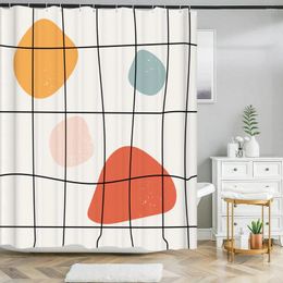 Shower Curtains Boho Curtain Abstract Art Print Fabric Waterproof Polyester Geometric Plant Leaves Bath With Hook
