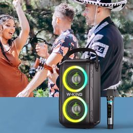 W-King T9 Family Karaoke Party Colorful RGB Wireles Bluetooth Speaker Portable 80W High-power TWS Stereo Subwoofer Caixa De Som