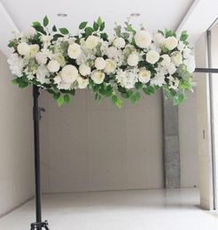 Flone Artificial fake Flowers Row Wedding arch floral home decoration stage backdrop arch stand wall decor flores accessories1650329