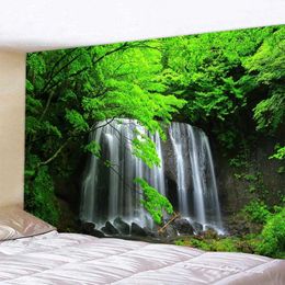 Art Tapestries Beautiful Home Waterfall Forest Tapestry Hippie Bohemian Decoration Large Bed Sheet Background Wall Sofa Blanket R0411