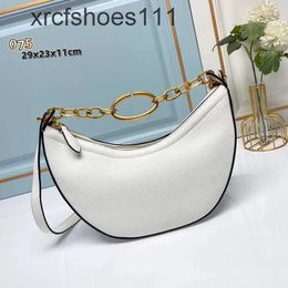 Shoulder Saddle Handbag Cowhide Slimming 2024 Women Stud Design Bag High-end Fashionable valenn One Bags Crossbody Evening Small Purse Chain DFFU