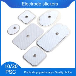 10/20pcs Conductive Cable Electrode Pads for TENS Unit Body Massager Therapy Machine Self Adhesive Pulse Gel Muscle Patch