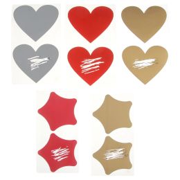 Golden Pentagram Scratch Card Sticker Love Heart Shape Scratch Coating Stickers DIY Self-adhesive Multifunctional Labels Decor