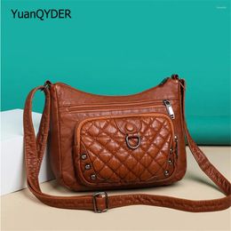 Shoulder Bags Casual Diamond Lattice Design Ladies Multifunctional Messenger Bag High Quality Leather Wallet Mobile Phone