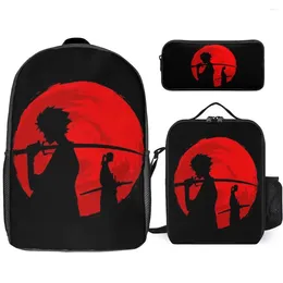 Backpack Vintage Samurai Retro Japanese Gaming 2077 Art Game 11 Lasting Cosy Rucksack 3 In 1 Set 17 Inch Lunch Bag Pen Scho