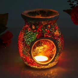Candle Holders European Oil Furnace Aroma Burner Mosaic Colorful Holder Candlestick Vase Romantic Crafts Gifts Home Decoration WF
