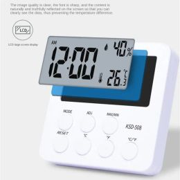 Electronic Temperature And Humidity Metre Household Desktop Small Clock Alarm Clock Digital Dry And Wet Thermometer Indoor Home