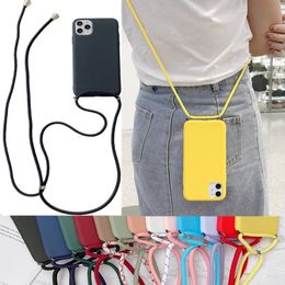 Strap Cord Chain Necklace Lanyard Mobile Phone Case For iPhone 14 13 12 11 Pro XS MAX 6 7 8plus XR X SE Hands Free Rope Cover