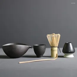 Teaware Sets 4/5pcs/set Ceramic Matcha Tea Set Bamboo Whisk Scoop Porcelain Bowl Chinese Indoor Handmade Tea-making Tools Mates Para Yerba