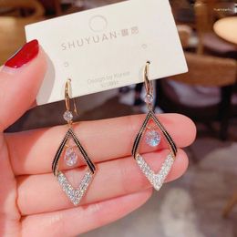 Dangle Earrings Fashion Simple 2024 Trend Women Jewellery Retro Geometry Anti Allergy Exquisite Hollow Hanging