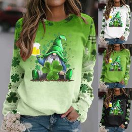 Sweatshirt For Womens St Patricks Day Print O Neck Sweatshirt Round Neck Fit Christmas Scrub Tops Women Zip up Cardigan Women