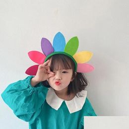 Hair Accessories Sunflower Colour Hairband Cute Funny Children Girl Headband Adt Po Props Birthday Holiday Headdress Party Hat Drop Del Otkfy