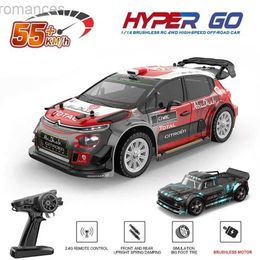 Electric/RC Car 1/14 MJX Hyper Go Rc Drift Car 14301 14303 2.4G High Speed Drift Rally Car Brushless 4WD Off-Road RC Cars for Adults 240411