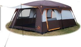 Tents And Shelters KExtra Large Tent 10-12 Person(B) Family Cabin 2 Rooms Straight Wall 3 Doors Windows With Mesh