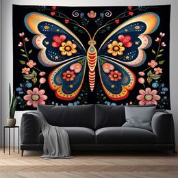 Series Colourful Butterfly Tapestries Background Tapestry Cloth Ins New Nordic Home Decoration Living Room Bedroom Decorative Tapestries R0411