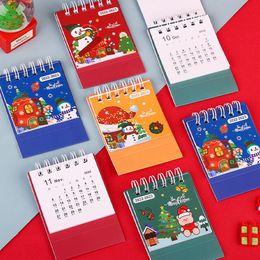 2Pcs Desk Calendar Page Turning Smoothly Double Coil Design 2023 Portable Standing Calendar Ornament