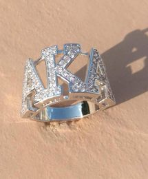 Cluster Rings High Quality Silver Zircon GREEK AKA SORORITY Finger Ring7274283