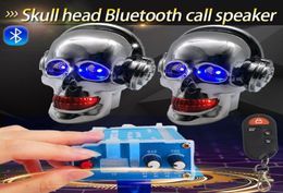 1Piece Motorcycle skull Bluetooth o with mp3 waterproof call amplifier subwoofer 12V pedal three-wheel pedal anti-theft speaker2622822