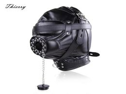 Thierry Sensory Deprivation Hood with Open Mouth Gag bondage sex toys for couples SM adult game Y2011182951618
