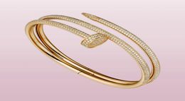 Nail Bracelet 20 Designer Bracelets Diamond Bangle Fashion Luxury Jewelry For Women Titanium Steel Alloy GoldPlated Craft Never 8996960