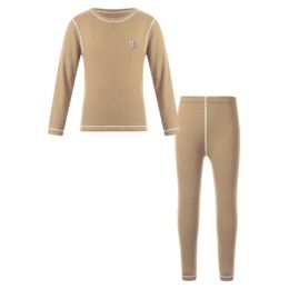 Kids Boys Girls Casual Fleece Thermal Underwear Sets Two-Piece Long Sleeve Tops with Leggings Pants Pyjamas Sleepwear Loungewear