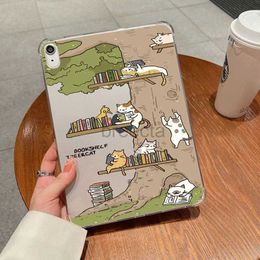 Tablet PC Cases Bags Leisure Cat Soft Clear Cover For iPad Air 5 4 3 2 9th 8th 7th Gen Funda for iPad 9.7 10.2 Pro 11 10.5 Mini 6 5 4 2022 Case 240411