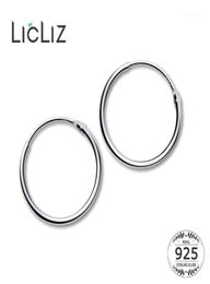 Hoop Huggie LicLiz 2021 925 Sterling Silver Simple Earrings For Women Round Circle White Gold Jewellery Loop Joyas De Plata LE04723663625