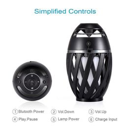 Outdoor Bluetooth Speakers Led Flame IPX5 Waterproof Torch Atmosphere Speaker Flame Lamp Decorations for Party Garden Home Patio