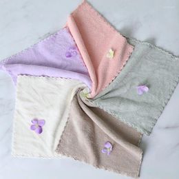 Towel 25x25cm 4pcs Terry Towels Fiber Cartoon Child Solid Superfine Hand Baby Kids Home Cleaning Face High Quality