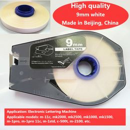 Ink Typewriter cassette label tape 5PK 6 9 12mmx30m yellow white for cable id printer mk-1500 mk-2500 m-1pro 11c mk-2600 mk-2000