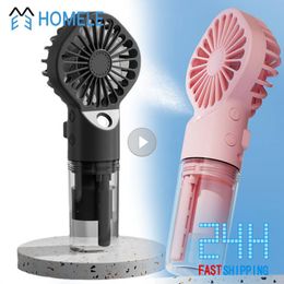 Fan With Water Spray Misting Fan Battery Operated Small Handheld Fan With Mist Spray Sprayer Mini Face Steamer For Household
