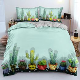 Bedding Sets 3D Digital Green Cactus Set Duvet/Comforter Cover Twin Double King Size Intense Color Bed Linen For Kid Child Adult