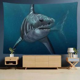 Fish Shark Dolphin Tapestries Sea Funny Water Soft Floor Door Mat Tapestry Wall Hanging Art Room Decor Tapestries Bedroom Background R0411