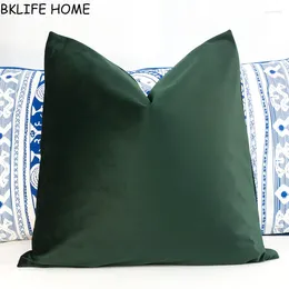 Pillow High Quality Soft Olive Green Velvet Cover Case Dark No Balling-up Without Stuffing