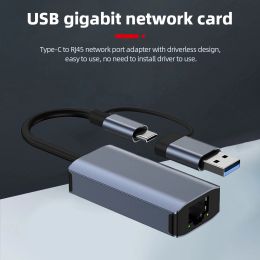 Cards TypeC/USB 3.0 Ethernet Adapter OTG USB C To RJ45 Ethernet Adapter Free Drive Gigabit Internet Speed for Computer Laptop Desktop